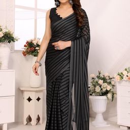 VS MALL Ethnic Motifs Poly Georgette Ready to Wear Saree-image-73