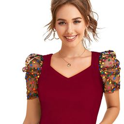 SHOPONBIT Women Solid Sweetheart Neck Crop Fitted Top-image-86
