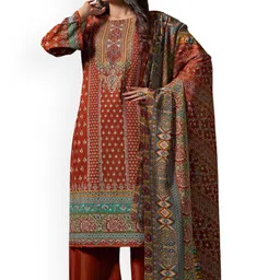 DRAVINAM Trends Ethnic Motifs Printed Unstitched Dress Material-image-22