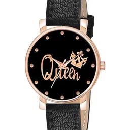 CSAMON Women Round Dial & Bracelet Style Straps Analogue Watch C36 Q Black Leather-image-36
