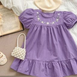 LULU & SKY Puff Sleeve A-Line Dress-image-98