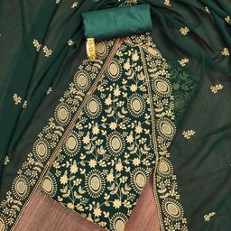 SAINOOR Embroidered Silk Georgette Unstitched Dress Material-image-57