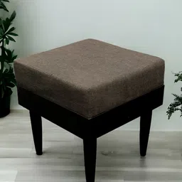 Ikiriya Brown Square Wooden Stool with Jute Upholstery-25