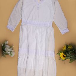 V-Mart Girls Cotton V-Neck Shift Midi Dress-image-46
