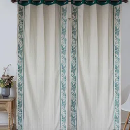 Dekor World Multicoloured Set of 2 Embroidered Window Curtain-3