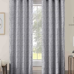 Aura Grey & White 2 Pieces Floral Printed Room Darkening Long Door Curtains-image-44