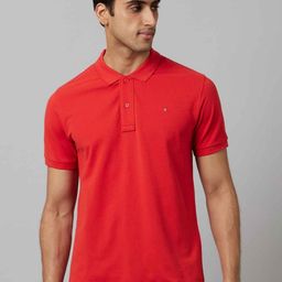 Celio Men Solid Polo Collar Cotton T-shirt-picture-16