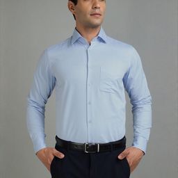 Richlook Classic Fit Long Sleeves Dobby Weave Cotton Formal Shirt-image-48