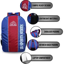 BAD HABIT Unisex Colourblocked Backpack with Compression Straps image 2