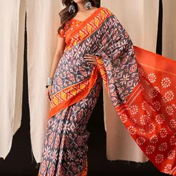 BerMondsey Kalamkari Printed Pure Cotton Block Print Saree-picture-10