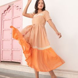 The Yellow Bow Cotton Fit & Flare Midi Dress-image-33