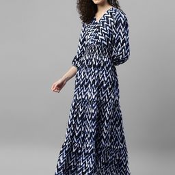 Raiyani Fashion Printed Bishop Sleeve Crepe Wrap Maxi Dress-picture-5