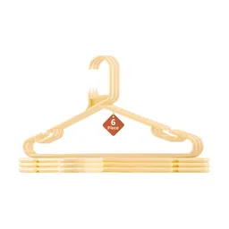 Aura 6-Pcs Cream Coloured Non Slip Cloth Hangers-3