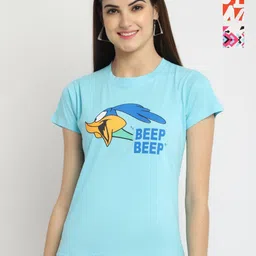 Dreambe Women Pack of 3 Looney Tunes Graphic Printed Round Neck Cotton T-shirts-picture-18