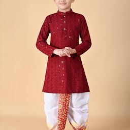 HUMAN CHOICE Kids-Boys Viscose Rayon Kurta Sets-image-73