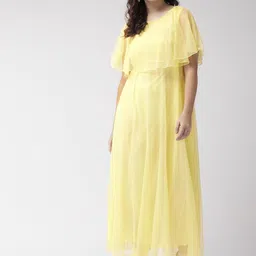 Moda Rapido Cape Sleeve Net Maxi Dress-image-10