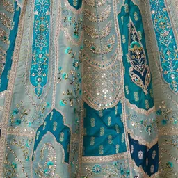 ODETTE Embroidered Sequinned Semi-Stitched Lehenga & Unstitched Blouse With Dupatta image 2