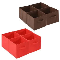 Kuber Industries Red & Brown 8 Pieces Drawer Organisers-0