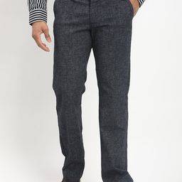 Indian Terrain Men Kansas Straight Fit Mid-Rise Formal Trousers-image-29