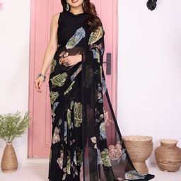 Moda Rapido Floral Printed Pure Georgette Saree With Blouse Piece-picture-42