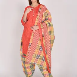 Roly Poly Women Geometric Self Design Kurta with Patiala & Dupatta-picture-42
