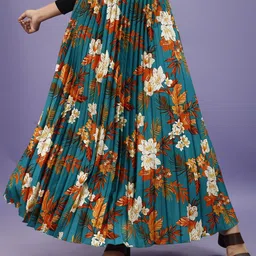 OTABU Printed Pleated A-Line Maxi Skirts-picture-50
