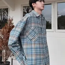 StyleCast Men Oversized Fit Spread Collar Tartan Checked Casual Shirt-image-5
