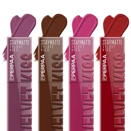 PERPAA Set Of 4 Velvet Kiss Waterproof Liquid Lipstick -3.5 ml Each -Shades - 6 -7 -8 -12-image-65