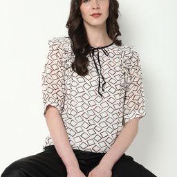 SHOWOFF Women Geometric Printed RufflesTop-picture-50