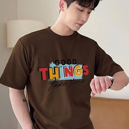 CLAFOUTIS Men Typography Printed Drop-Shoulder Sleeves Applique T-shirt-image-69