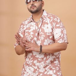 Rigo Men Plus Size Relaxed Fit Floral Printed Spread Collar Casual Shirt-image-39