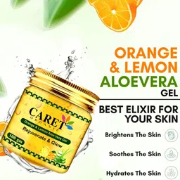 CARET ORGANIC Set Of 3 Orange & Lemon Aloevera Gel For Rejuvenate & Glow-100g Each image 5