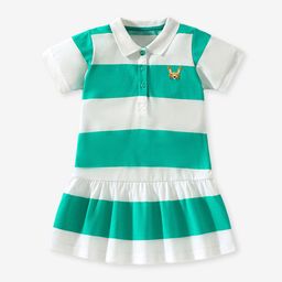 YK Girls Colourblocked Gathered or Pleated Peplum Dress-picture-0