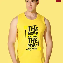 WOOSTRO Pack Of 2 Printed Super Combed Cotton Gym Vests VWS26(98 MAROON)(MORE YELLOW)-image-55