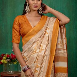 Sangria Printed Saree With Blouse Piece image 3