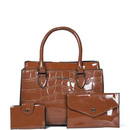 PELLE LUXUR Women Textured Structured Handheld Bag With Pouch-11