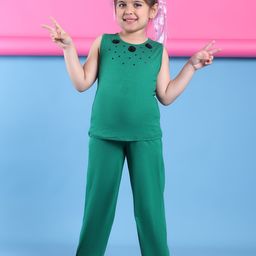 Baawri Girls Embroidered Round Neck Top With Trousers-image-68