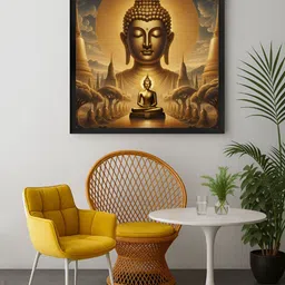 999Store Brown & Green Buddha Religious Canvas Wall Art-image-31
