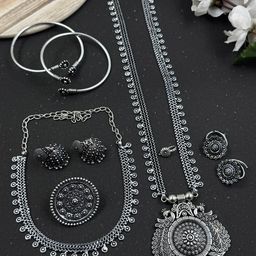NAMAN ARTS Silver-Plated Jewellery Set-image-82