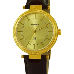 maxima Women Dial & Leather Straps Analogue Watch 61980LMLY-15