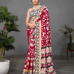 Anouk Kalamkari Printed Pure Cotton Bagru Saree-picture-3