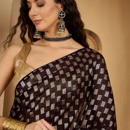 Sangria Embellished Saree with Unstitched Blouse-20