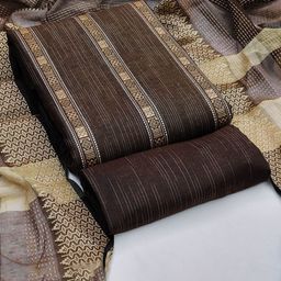 HERE&NOW Ethnic Motifs Jacquard Woven Design Unstitched Dress Material-image-85