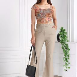 Mlada Women Original Flared High-Rise Easy Wash Trousers-image-9
