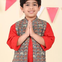 Fabindia Boy Bagru Printed Cotton Woven Nehru Jacket-picture-36
