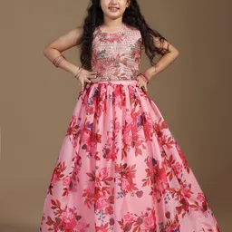 Sangria Girls Printed Lehenga & Choli Set-image-7