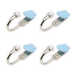 IndianShelf Blue and Silvertoned 4 Pieces Cloud Ceramic Wall Hooks-image-66