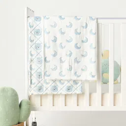 Juniors by Babyshop Kids Blue 2 Pieces Cartoon Printed AC Room Single Bed Blankets-image-85
