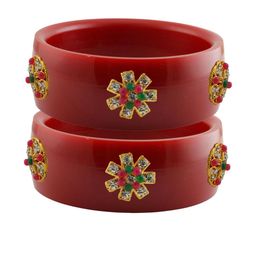 Vidhya Kangan Multi-Coloured Brass Bangles-image-30