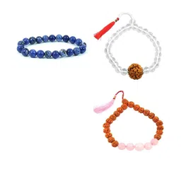 Divine souvenirs Unisex Set Of 3 Artificial Beaded Elasticated Bracelets-image-67